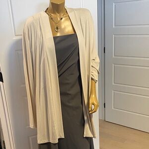 Comfort simplicity & timeless long open sweater NWT size 26/28 - 4-5x beige soft